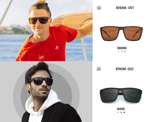 ZENOTTIC Retro Vierkante Gepolariseerde Zonnebril – Ultralichte TR90 UV400 Unisex Zonnebrillen