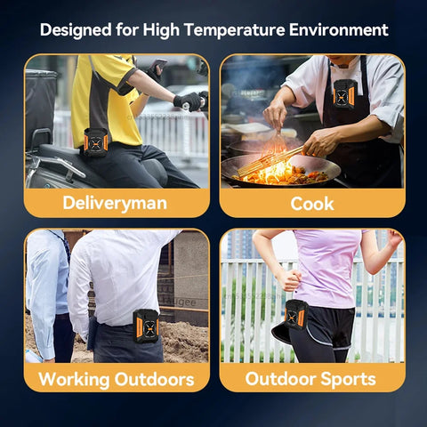 Portable Waist Fan: Outdoor Mini Clip Fan with 5000mAh Power Bank & LED Light