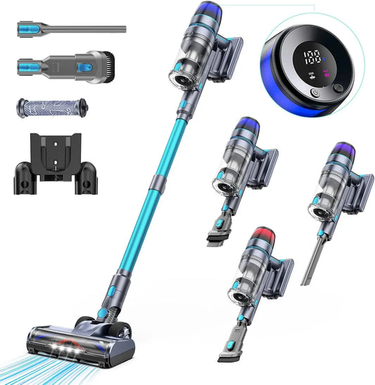 Homore 600W 56KPA Powerful Cordless Vacuum Cleaner Handheld with LED Color Light Smart Suction Mode Self - Standing Function