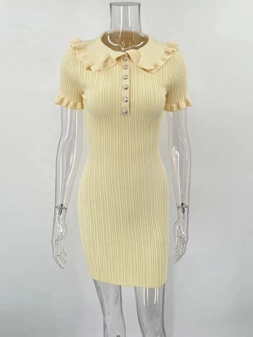 TARUXY High Waist Ruffled Mini Dress for Women - Elegant Vintage Summer Fashion