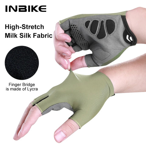 INBIKE Nieuwe fiets handschoenen met reflecterende strepen en ademend mesh voor mountainbiken en racefietsen