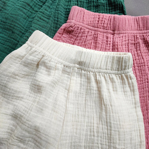 Spring Summer Korean Girl's Ruffle Capris Pants