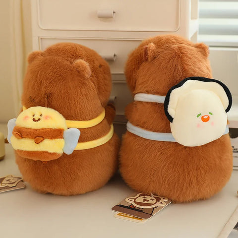 Lotus Leaf Capybara Plush Toy – Oyster, Bee & Cosplay Animal Designs with Backpack Accessories