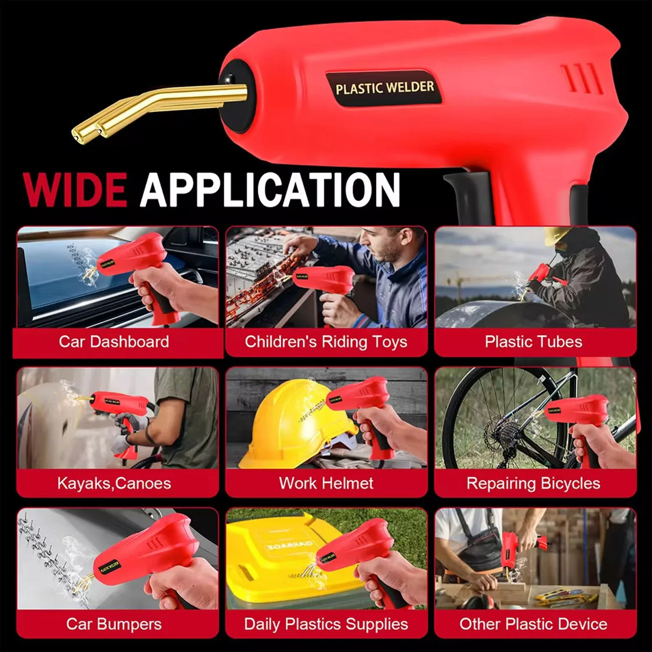 Plastic Welder Machine Repair Kit - 2 in 1 Hot Stapler for Car Bumpers and More