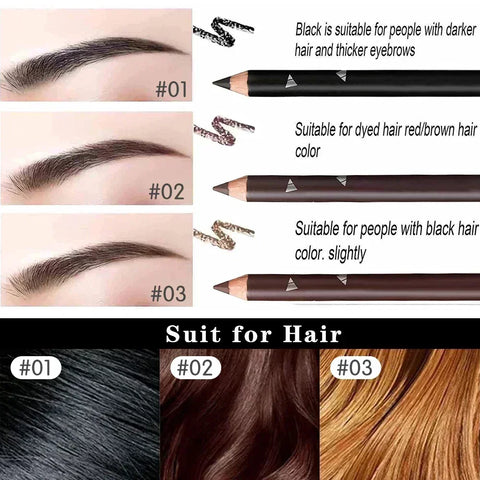 Waterproof Eyebrow Pencil Set – 6/12 Pcs Natural Black Brown