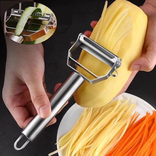 Stainless Steel Double-Head Vegetable Peeler - Multi-Function Kitchen Tool