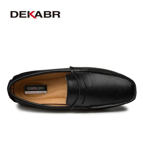 DEKABR Grote maten heren loafers - Echte leren modieuze bootschoenen