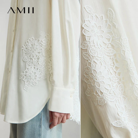 AMII 2025 New Arrival Autumn Office Lady Shirt
