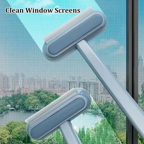 3 in 1 Pet Hair Remover Brush - Long Handle Window Cleaning Tool for Cats and Dogs