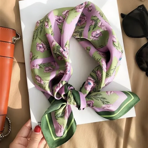 2025 Luxury Silk Skinny Scarf with Cat Print
