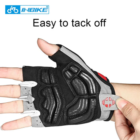 INBIKE Shockproof GEL Pad Fiets Handschoenen voor Heren en Dames - Halve Vinger Sport Handschoenen voor Zomer Fietsen en Fitness in de Sportschool (Model IF239)