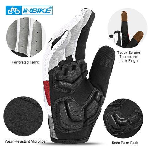INBIKE Full Finger Fiets Handschoenen - Touchscreen MTB Handschoenen voor Heren &amp; Dames