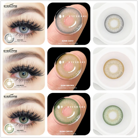 EYESHARE 2pcs Natural Color Contact Lenses - SIAM Blue & Green