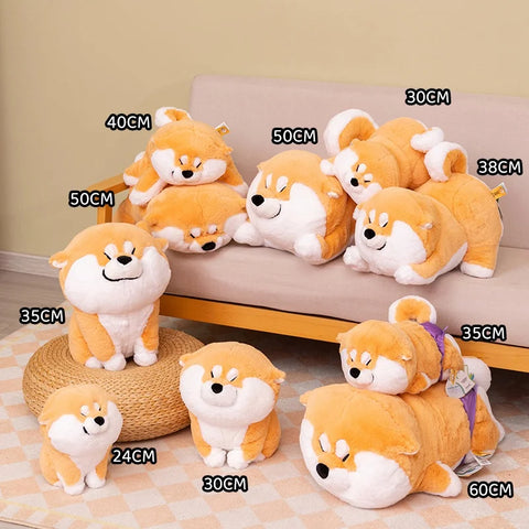 Adorable Shiba Inu Plush Toy – Lying Puppy Hug Pillow & Bed Cushion for Kids’ Gifts
