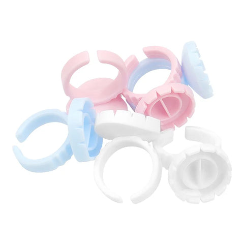 AILEISHI 100Pcs Disposable Eyelash Extension Glue Ring Cups