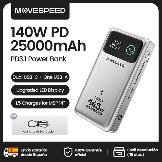 MOVESPEED M25 Pro 140W Power Bank – 25000mAh PD3.1 Fast-Charge