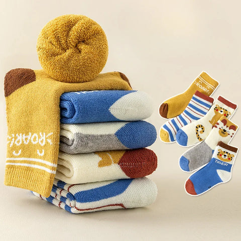 5 Pair Set Thickened Warm Socks for Kids