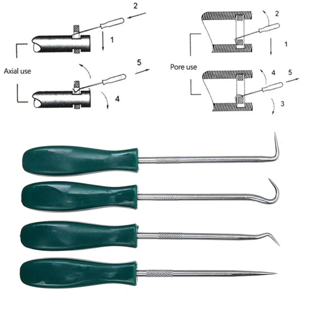 Hot Sale 4Pcs 135mm Car Auto Vehicle Oil Seal Screwdrivers Set O-Ring Seal Gasket Puller Remover Pick Hooks Repair Tools for Car