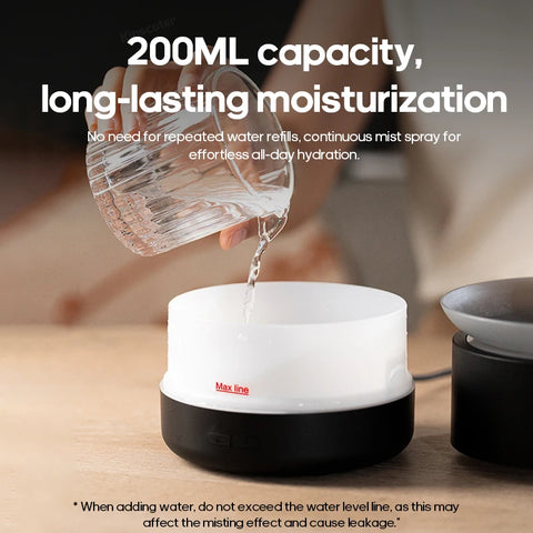 KINSCOTER Mist Surge Spray Aroma Diffuser 200ml - USB Quiet Desktop Essential Oil Humidifier with LED Night Lamp