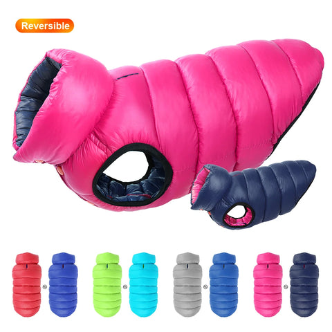Soft Winter Dog Jacket - Reversible Waterproof Vest for All Dog Sizes