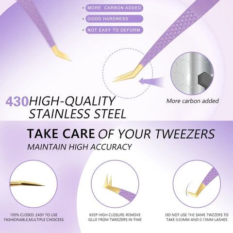 AILEISHI Stainless Steel Eyelash Tweezers
