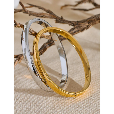 Yhpup 5*60mm High Quality Stainless Steel Round Smooth Bracelet Bangle - Minimalist Daily Jewelry for Women
