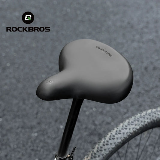 ROCKBROS Bicycle Saddle - Comfortable PVC Leather Bike Seat with Shock Absorption