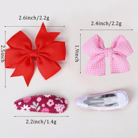 Set van 4 schattige BB-clips en strikken voor babymeisjes - handgemaakte haaraccessoires 
