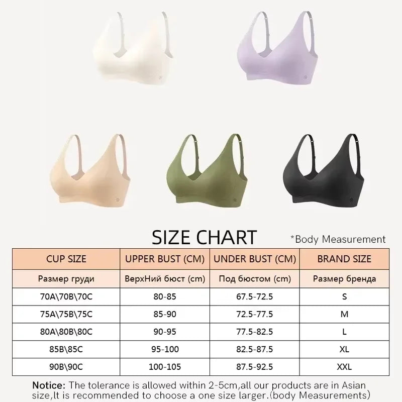 SUJIIN Sexy Push Up Padded Seamless Wireless Bras