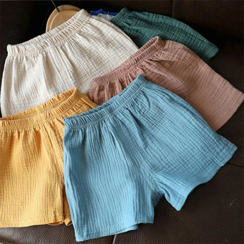 Summer Cotton Linen Shorts for Kids