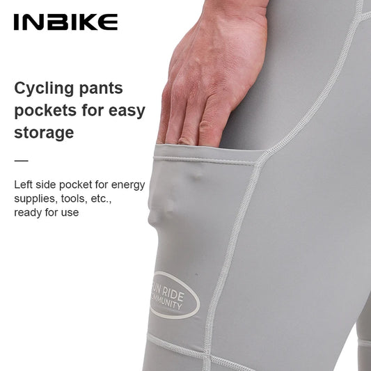 INBIKE 2025 Men's Cycling Shorts – Seamless Design, Reflective Logos, Side Pockets, MTB Clothing