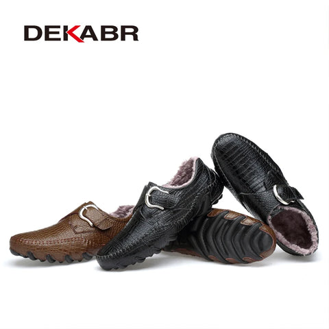 DEKABR Grote maten heren loafers handgemaakt echt leer 