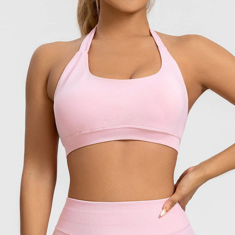 NCLAGEN Impact Sports Bra for Women - High Support Halter Top for Gym and Yoga