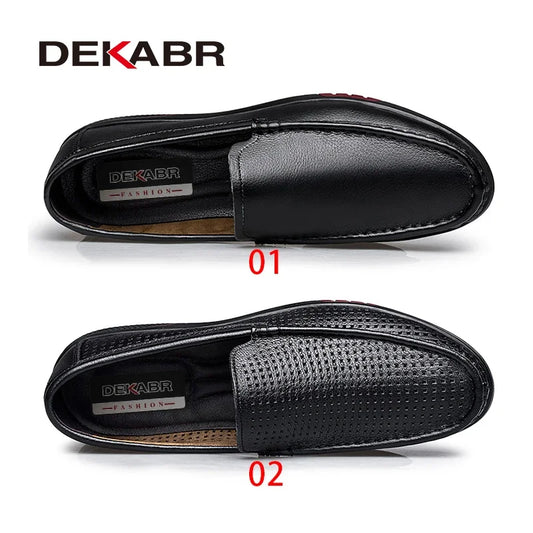 DEKABR Freizeit-Loafer-Fahrerschuhe aus echtem Leder 