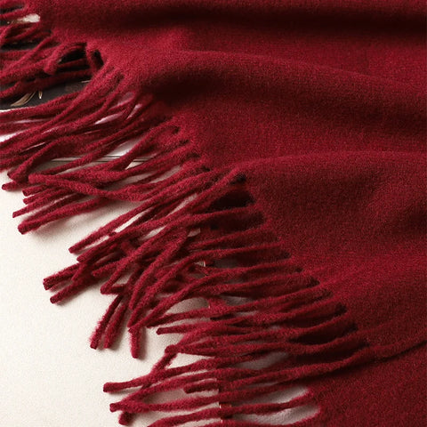 62-Color Cashmere Winter Scarf with Tassels