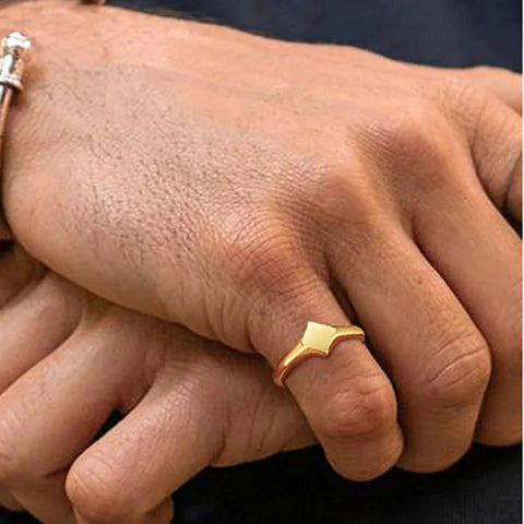 Hall's Lotus Signet Pinky Ring - Elegant Floral-Inspired Stainless Steel Ring for Men and Women