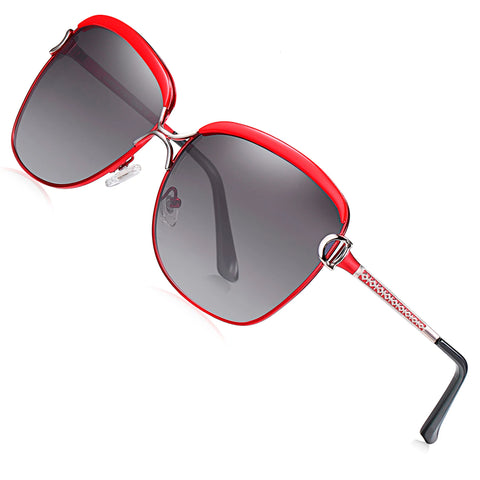 BARCUR ronde gepolariseerde zonnebril met gradiëntlens UV400 luxe zonnebrillen voor dames
