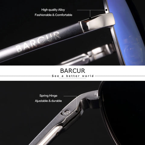 BARCUR Classic Pilot gepolariseerde zonnebril – UV400 unisex pilotenzonnebril