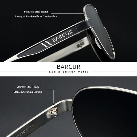 BARCUR gepolariseerde zonnebril – tijdloze UV400 unisex bril