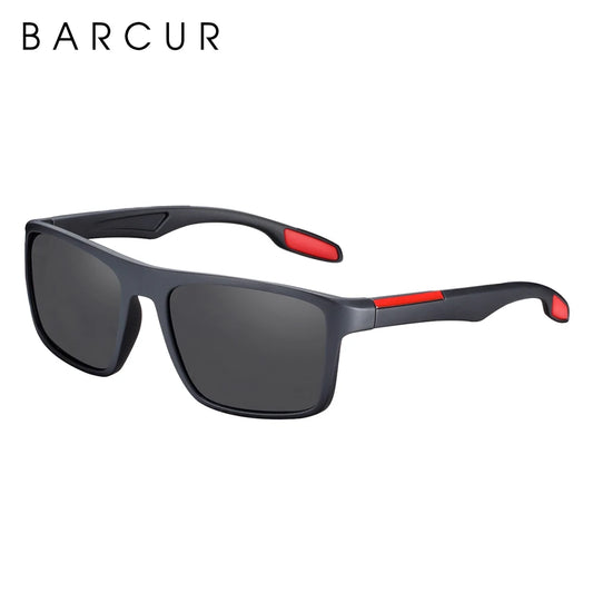 BARCUR TR90 Ultralichte Gepolariseerde Zonnebril – Vintage Vierkante UV400 Unisex Bril