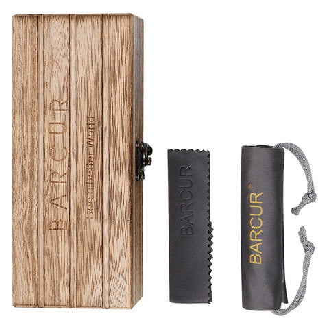 BARCUR Zebra-Temple Wooden Sunglasses – Polarized UV400 Unisex