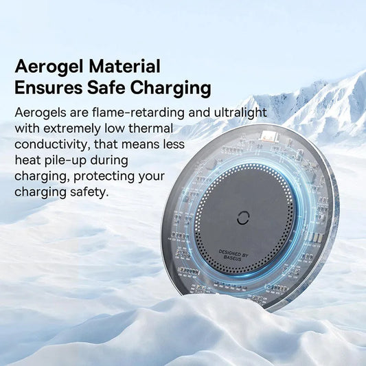 Baseus 15W Fast Wireless Charger - Qi-Compatible Charging Pad for iPhone 16/15/14/13, AirPods, Samsung S22/S10, Xiaomi, LG