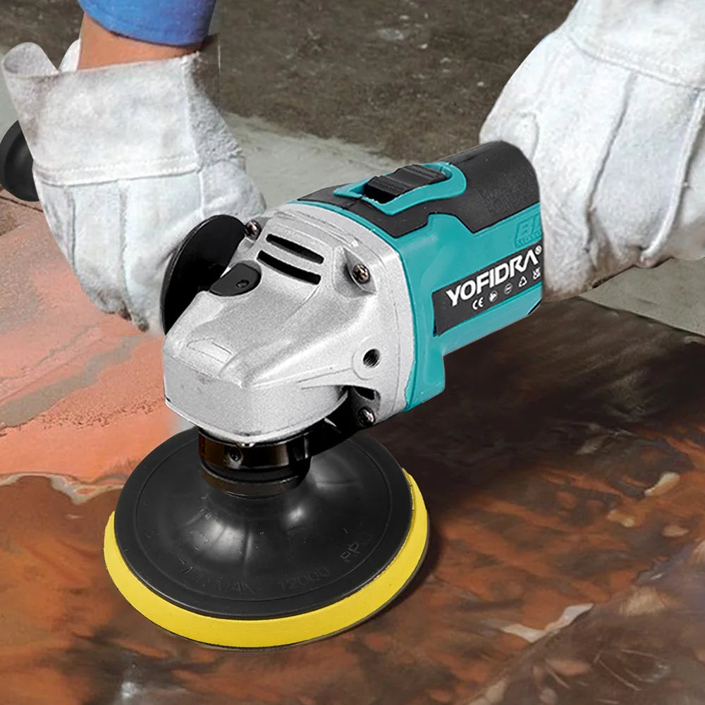 YOFIDRA 3000W 125mm Brushless Electric Angle Grinder – Metal & Wood Cutting, Grinding & Polishing Tool for Makita Battery Pin