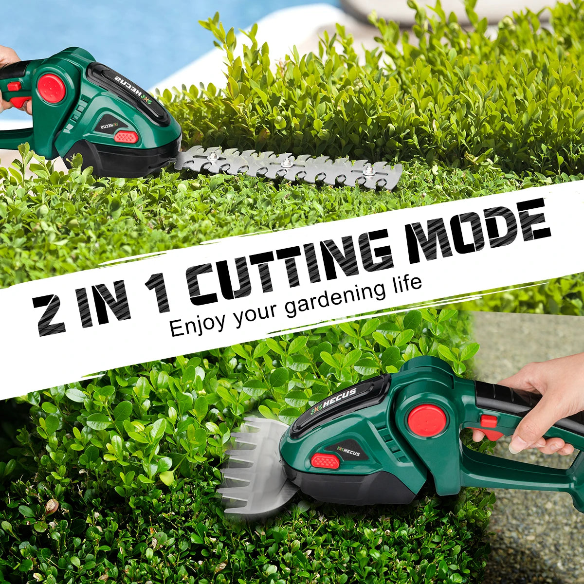 G Nadal 2-in-1 Electric Hedge Trimmer & Lawn Mower – 20,000RPM Garden Shears for Makita 18V Battery Pin
