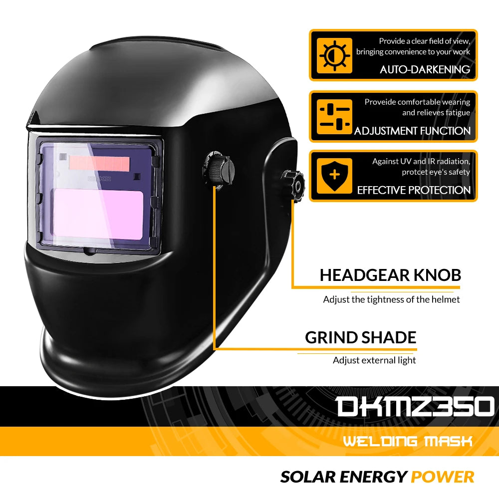 DEKO DKMZ350 Auto-Darkening Welding Helmet – Light-Filter Goggles for MIG, MMA & TIG Work