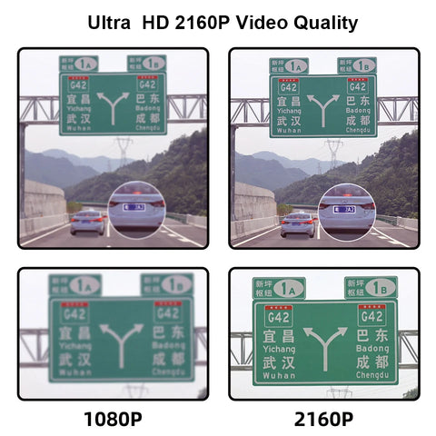 4K Dash Cam Auto DVR met dubbele lens, wifi en gps