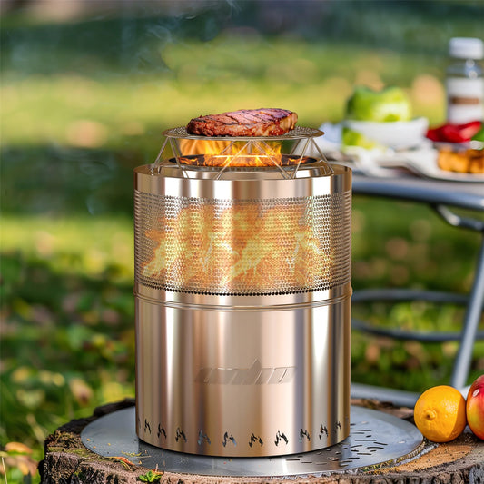 Portable Stainless Steel Fire Pit for Camping and Backyard