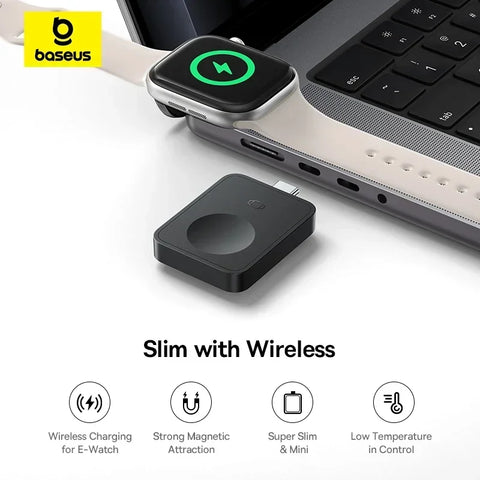 Baseus MagPro Magnetic Wireless Charger 2.5W for Apple Watch Series S1-S10, SE, and Ultra
