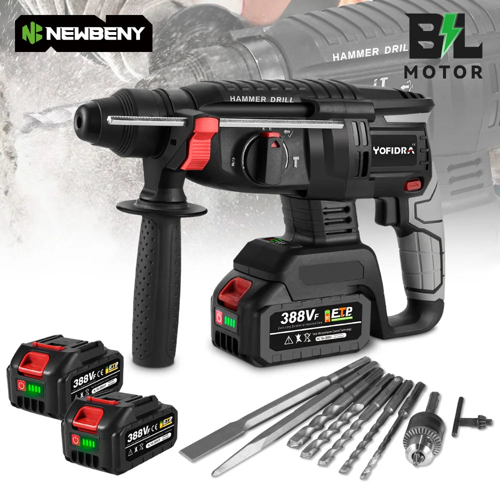 1680W 26mm Brushless Cordless Rotary Hammer – Multi-Function Impact Drill for Makita Battery Pin