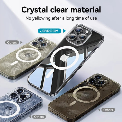 Joyroom Magnetic Case for iPhone 16 Pro Max - Slim, Anti-Yellow, Transparent with Wireless Charger Compatibility